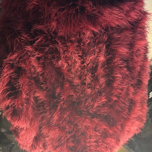 Haute Hippie Collared Burgundy Faux Fur Jacket Size M - Picture 3 of 9